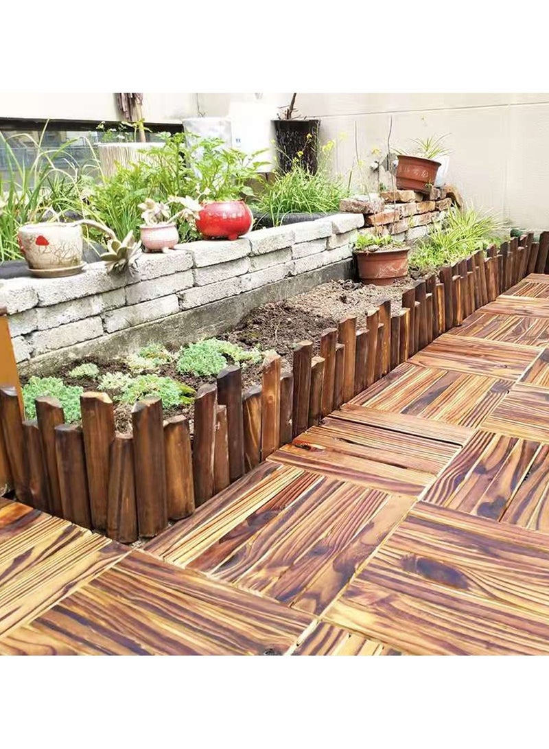 لينجوي سياج حديقة من الخشب الصلب بني 120 × 30 سم  - Image 3
