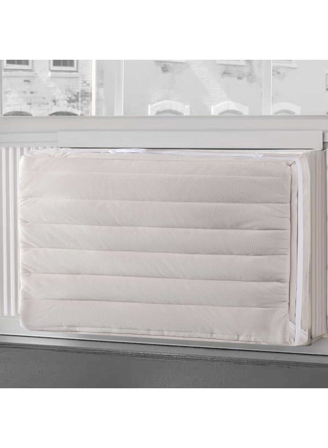 Perfitel Insulated AC Cover for Window Units - Indoor Use with Soft, Windproof Fabric to Block Drafts, Save Energy and Enhance Comfort (beige, 17 x 13 x 3.5)