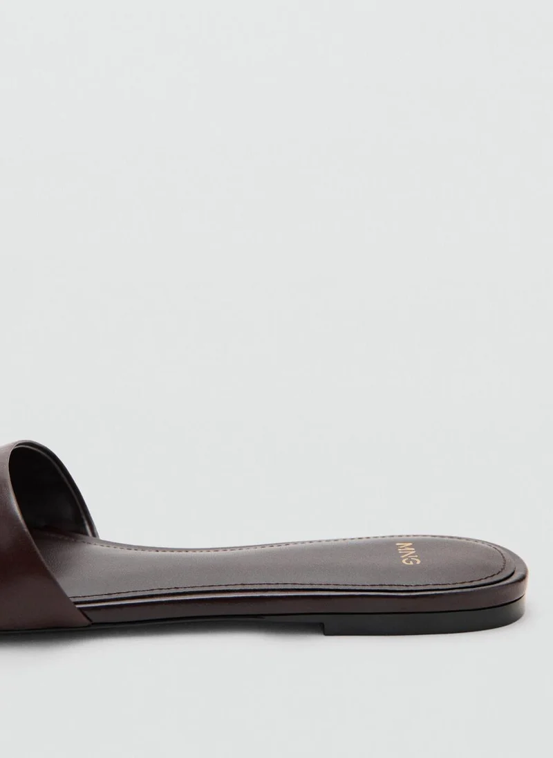 MANGO  Flat Leather Sandal for Women | Best Price UAE