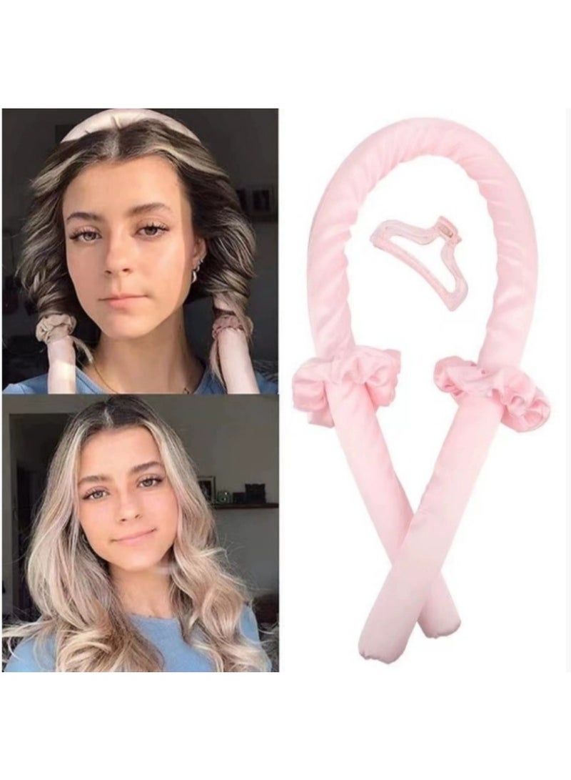 XiuWoo Satin Heatless Curling Set Sponge Curlers Headband Overnight for Sleeping Hair No Heat Curling Wave Roller Curler Styling Tools for Long Medium Hair - Image 1