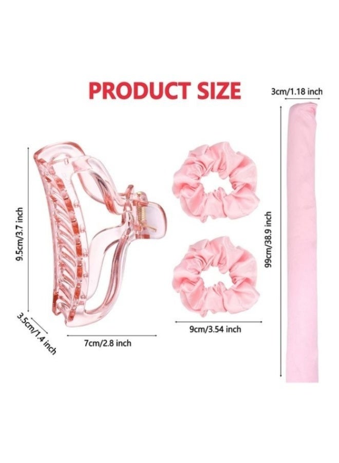 XiuWoo Satin Heatless Curling Set Sponge Curlers Headband Overnight for Sleeping Hair No Heat Curling Wave Roller Curler Styling Tools for Long Medium Hair - Image 4
