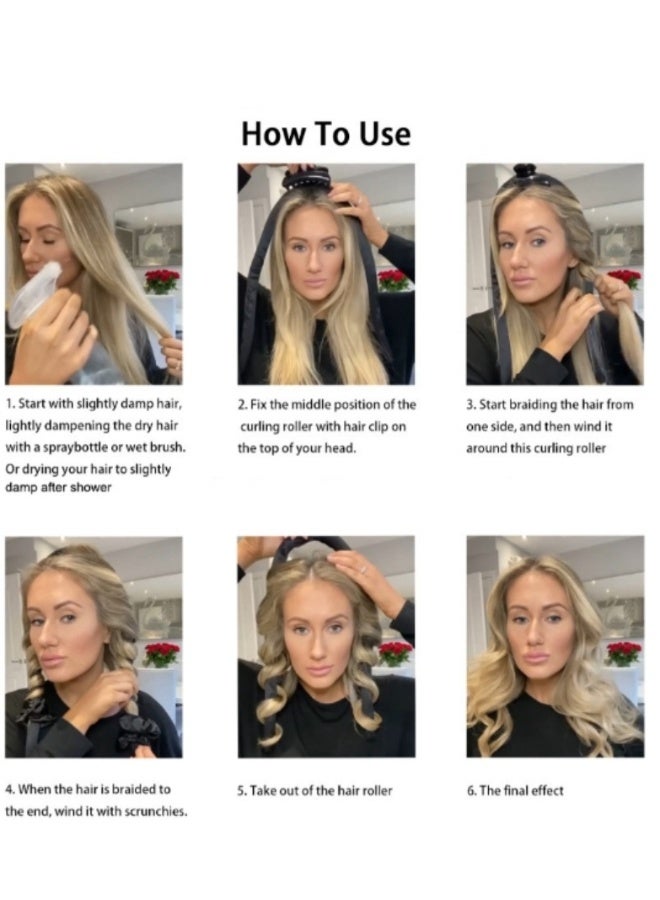 XiuWoo Satin Heatless Curling Set Sponge Curlers Headband Overnight for Sleeping Hair No Heat Curling Wave Roller Curler Styling Tools for Long Medium Hair - Image 3