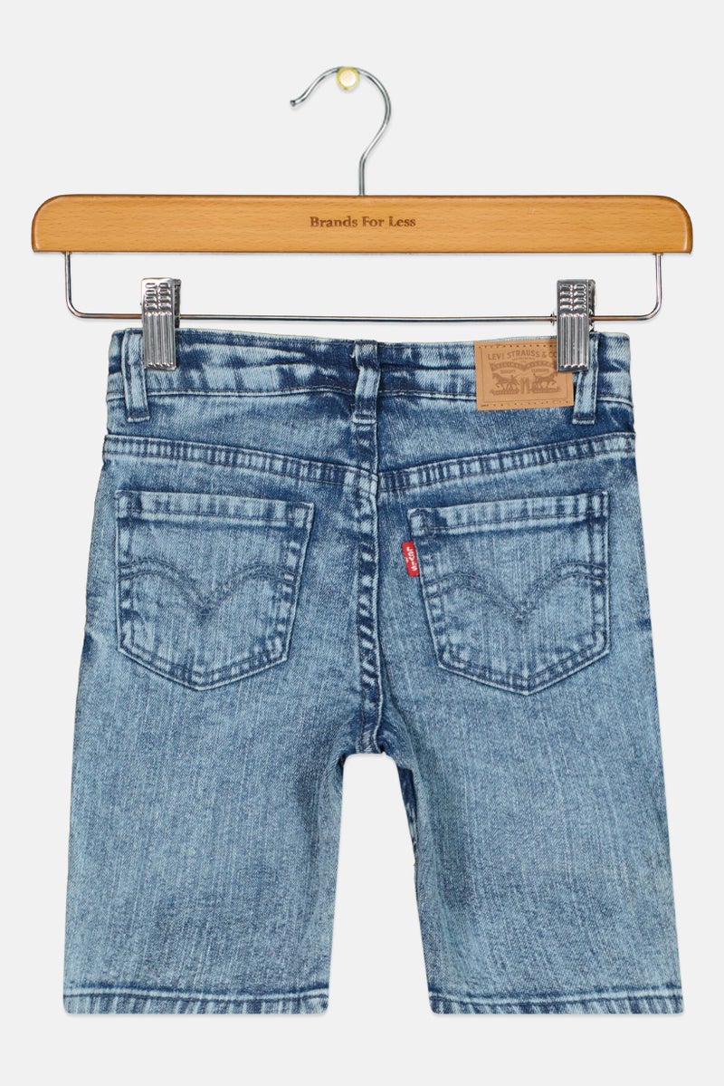 Levi's Kids Girl Washed Denim Shorts, Blue - Image 2