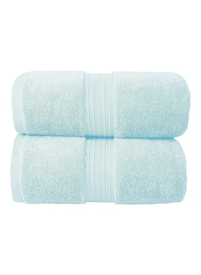 Bliss Casa 2-Piece 100% Combed Cotton 550 GSM Quick Dry Highly Absorbent Thick Bathroom Soft Hotel Quality for Bath and Spa Towels Bath Sheet Set D. Blue 80x190cm