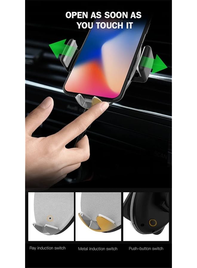 Universal Wireless Car Charger 10 W Mount For Ac Vent Clamping Type Mobile Phone Support, Vehicle-Mounted Mobile Phone Holder - Image 3