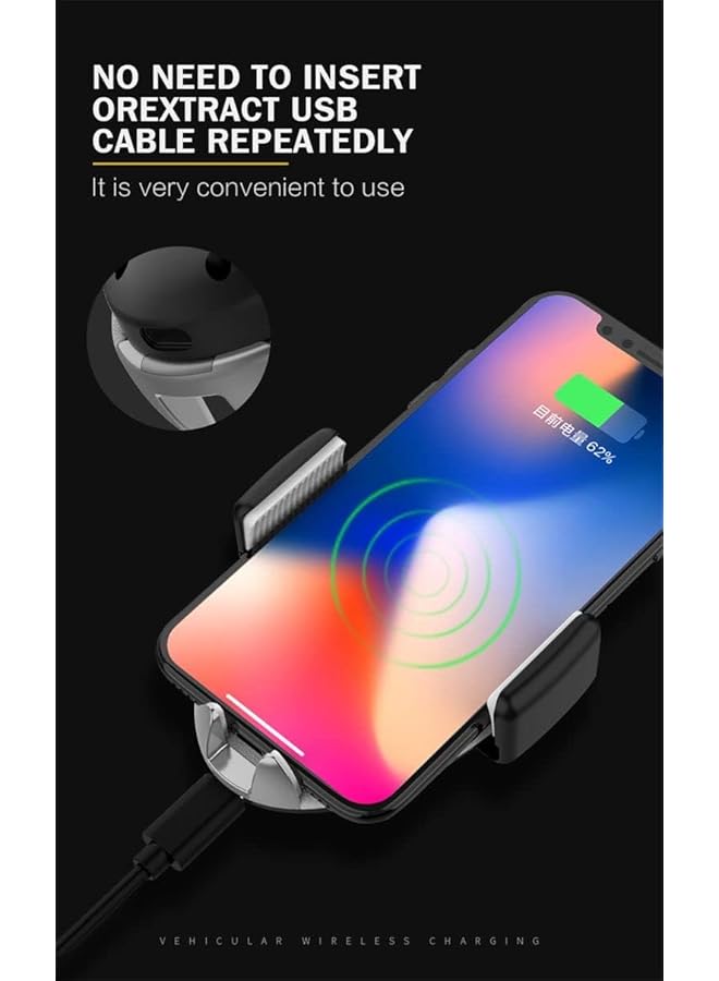 Universal Wireless Car Charger 10 W Mount For Ac Vent Clamping Type Mobile Phone Support, Vehicle-Mounted Mobile Phone Holder - Image 4