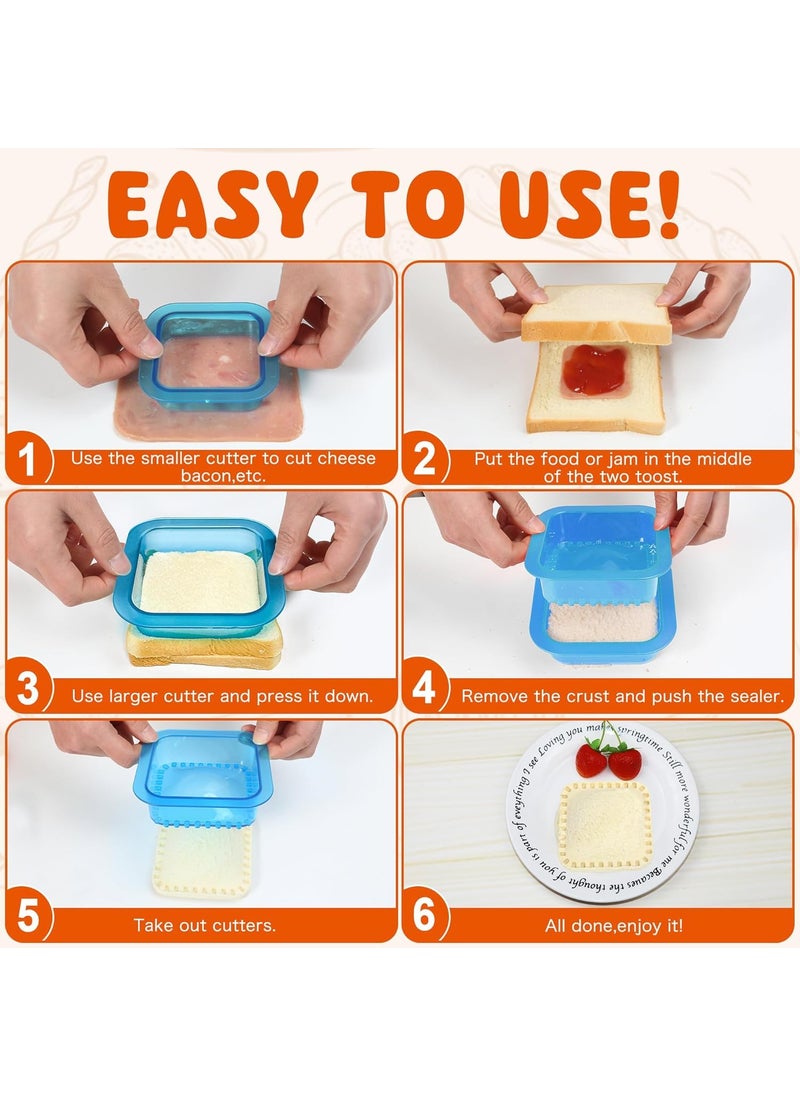 ZDQTRA ZDQTRA 5 in 1 Sandwich Cutter and Sealer for Bread Pancake Maker Peanut Butter and Jelly Crustless Maker for Kids Children Boys Girls1pcsMulti Color  - Image 4