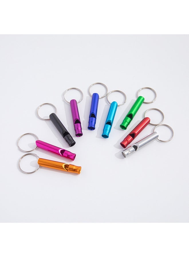 Generic Survival Whistle Outdoor Keychain Training Tool High Tone Multifunctional Aluminum Alloy Whistle-Color:Mixed Colors, Color Selection Remarks - Image 5