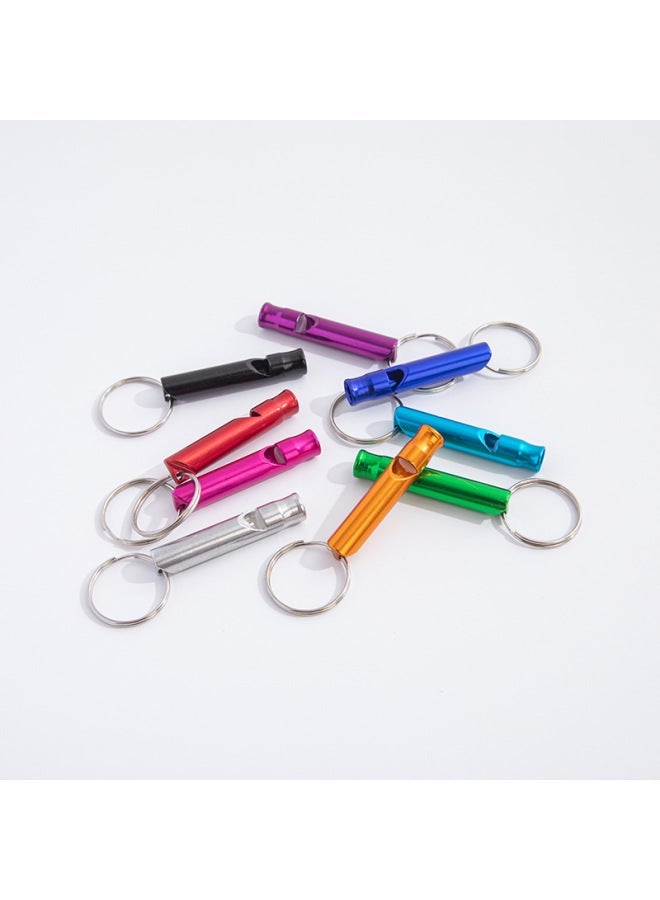 Generic Survival Whistle Outdoor Keychain Training Tool High Tone Multifunctional Aluminum Alloy Whistle-Color:Mixed Colors, Color Selection Remarks - Image 1