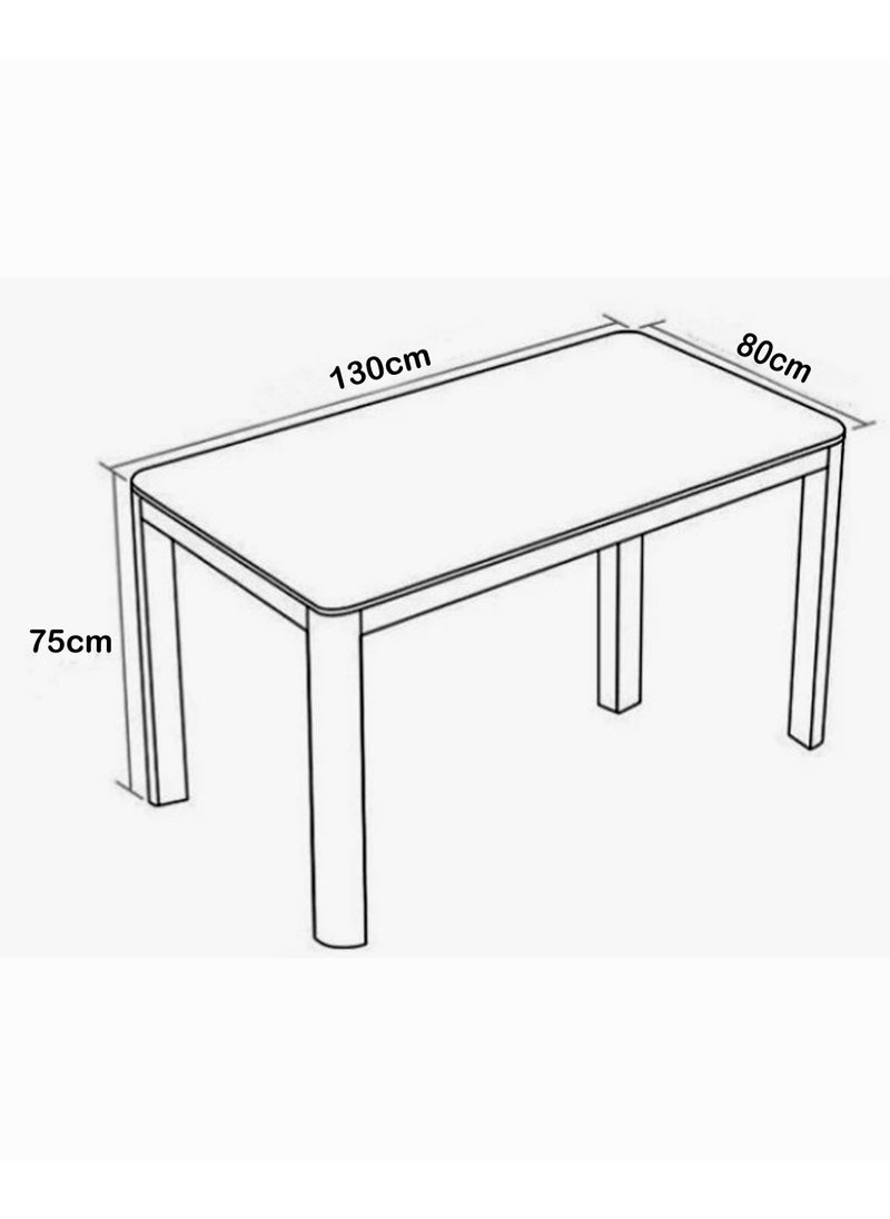 Living - Dining Table Set For 1+4 people with marble top 130*80cm - Image 1