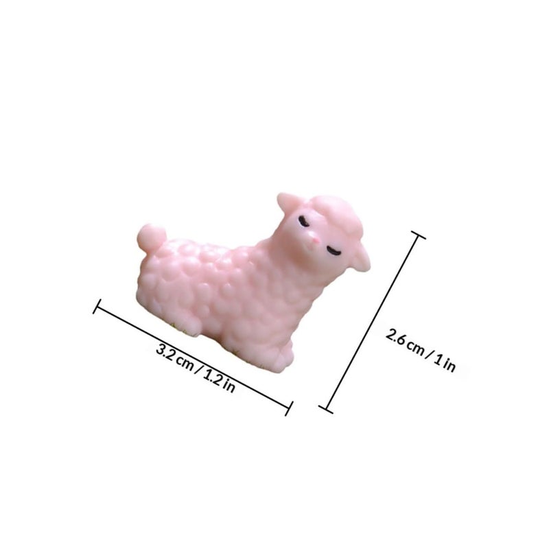 Mini Resin Alpaca Figurines Set 8Pcs Cute Animal Ornaments for Garden Landscape Patio Decor - Image 3