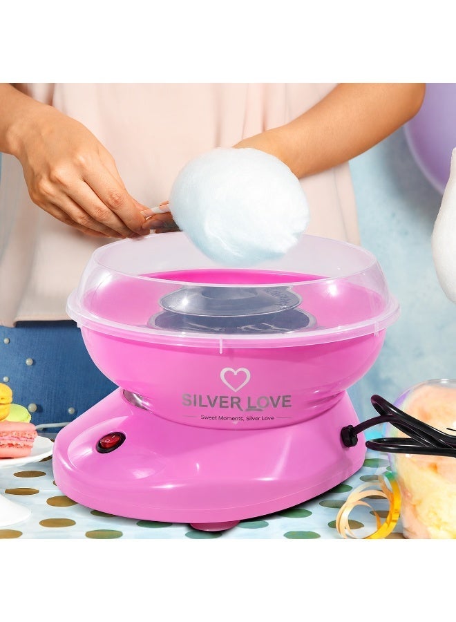 Silver Love Cotton Candy Machine 400W | Mini Electric Cotton Candy Maker | One-Touch Operation | Low Noise | Model FC-001 PINK - Image 3