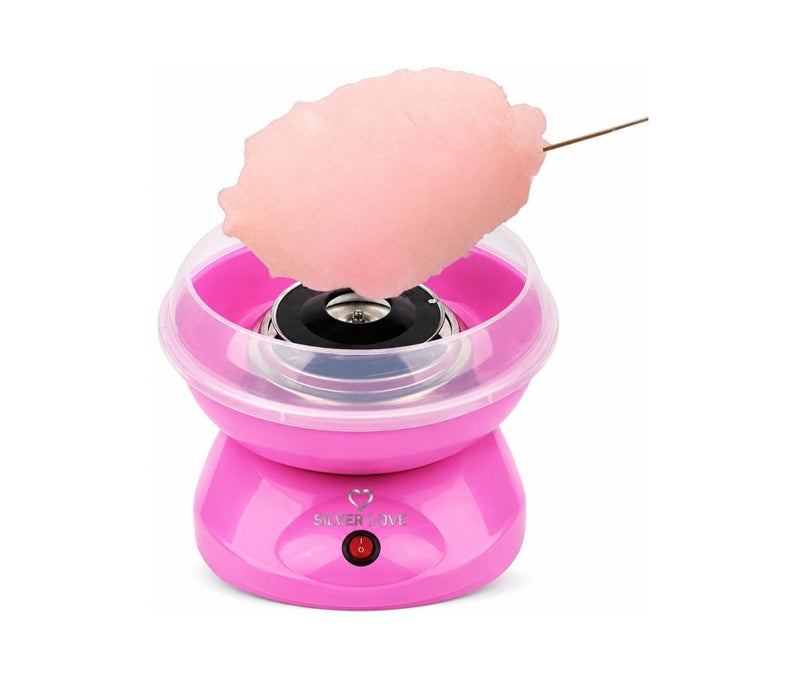 Silver Love Cotton Candy Machine 400W | Mini Electric Cotton Candy Maker | One-Touch Operation | Low Noise | Model FC-001 PINK - Image 1