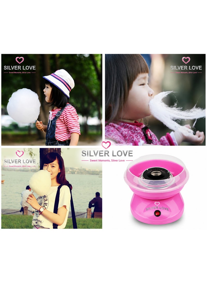 Silver Love Cotton Candy Machine 400W | Mini Electric Cotton Candy Maker | One-Touch Operation | Low Noise | Model FC-001 PINK - Image 5