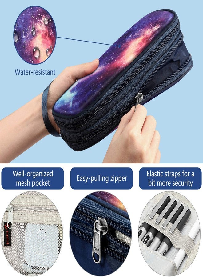 FINPAC Expandable Pencil Case, Large Capacity Pencil Box, Pen & Marker Storage Pouch Stationery Organizer for Men Women Outdoors, Pen Bag Office Supply (Galaxy Star) - Image 3