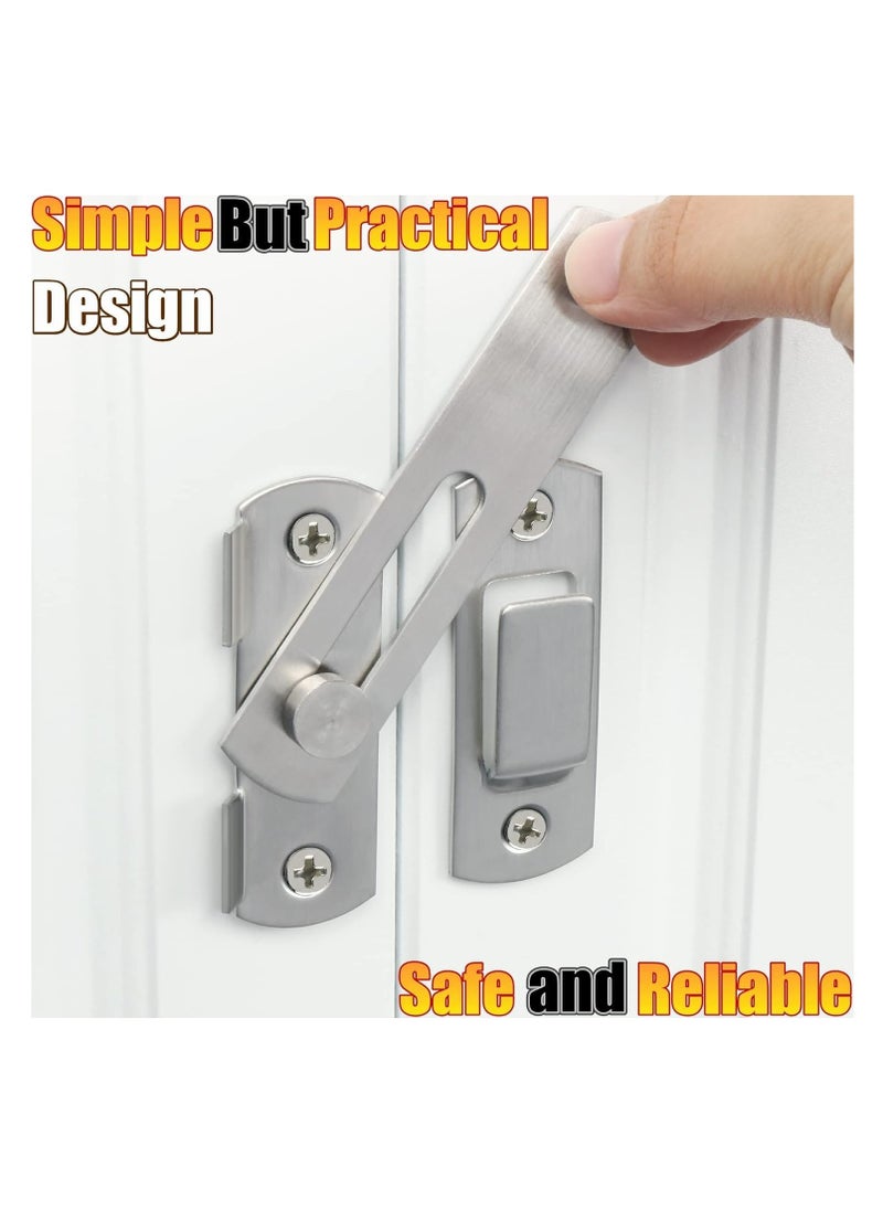 KASTWAVE - Stainless Steel Flip Latch Gate Latches with Screws Bar Latch Safety Door Latch Bolt Lock for Gate Cabinet Fence Window(3 Inch) - Image 1