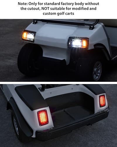 SAUTVS LED Headlight and Taillights Kit for Club Car DS 1993+ Golf Cart Accessories, 12V Front Head Light Tail Light Compatible with Club Car DS 1993+ Golf Cart Standard Factory Body - Image 4