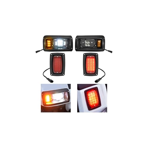 SAUTVS LED Headlight and Taillights Kit for Club Car DS 1993+ Golf Cart Accessories, 12V Front Head Light Tail Light Compatible with Club Car DS 1993+ Golf Cart Standard Factory Body - Image 1