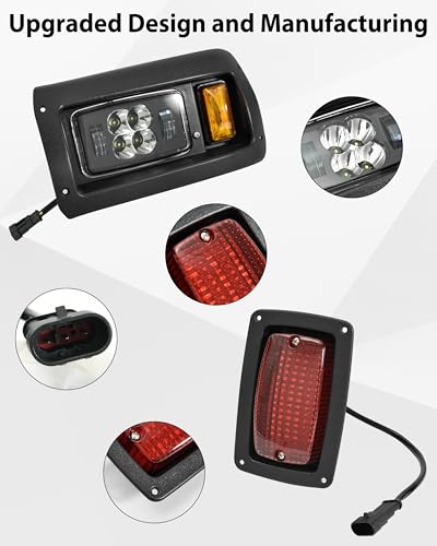 SAUTVS LED Headlight and Taillights Kit for Club Car DS 1993+ Golf Cart Accessories, 12V Front Head Light Tail Light Compatible with Club Car DS 1993+ Golf Cart Standard Factory Body - Image 5