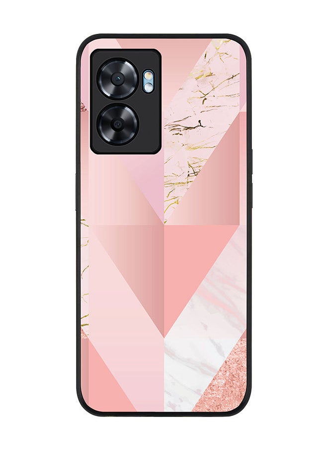 Stylizedd Rugged Black edge case for Oppo A57 Slim fit Soft Case Flexible Rubber Edges Anti Drop TPU Gel Thin Cover - Marble Pink Vintage  - Image 1