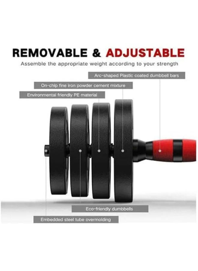 Arabest Adjustable Weight Dumbbell Set, 10 kg Barbell Weight Set for Home Gym, Dumbbell Set 2 Piece Home Hand Held Weights, Push-ups, Free Weight Set Fitness Exercise Equipment for Men and Women - Image 5