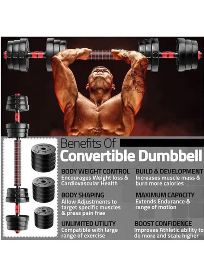 Arabest Adjustable Weight Dumbbell Set, 10 kg Barbell Weight Set for Home Gym, Dumbbell Set 2 Piece Home Hand Held Weights, Push-ups, Free Weight Set Fitness Exercise Equipment for Men and Women - Image 3