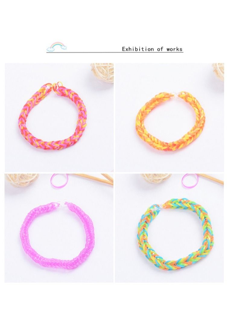 NIBEMINENT Rubber band braiding bracelet children's handmade DIY woven bracelet Rubber band toy set  - Image 4