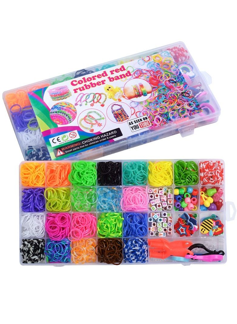 NIBEMINENT Rubber band braiding bracelet children's handmade DIY woven bracelet Rubber band toy set  - Image 3