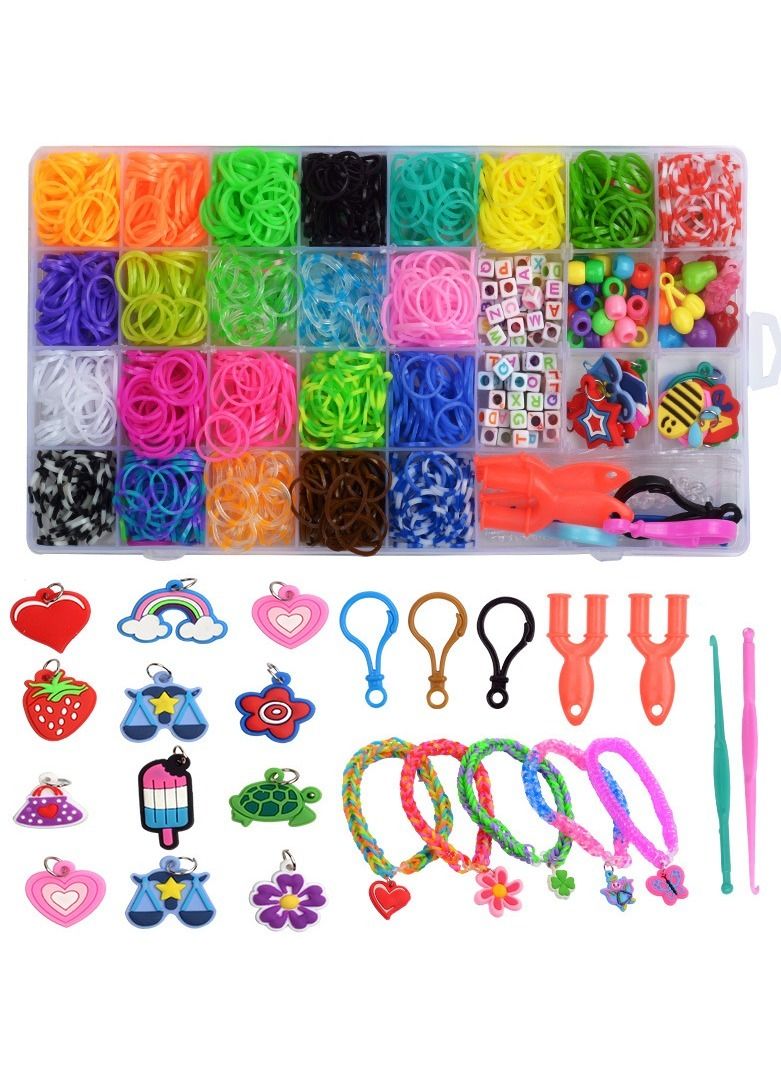 NIBEMINENT Rubber band braiding bracelet children's handmade DIY woven bracelet Rubber band toy set  - Image 1