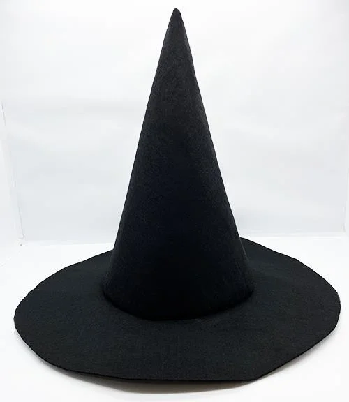 Masho Trend Black Witch Hat + Broom Halloween Hat - Halloween Hat - Witch Broom