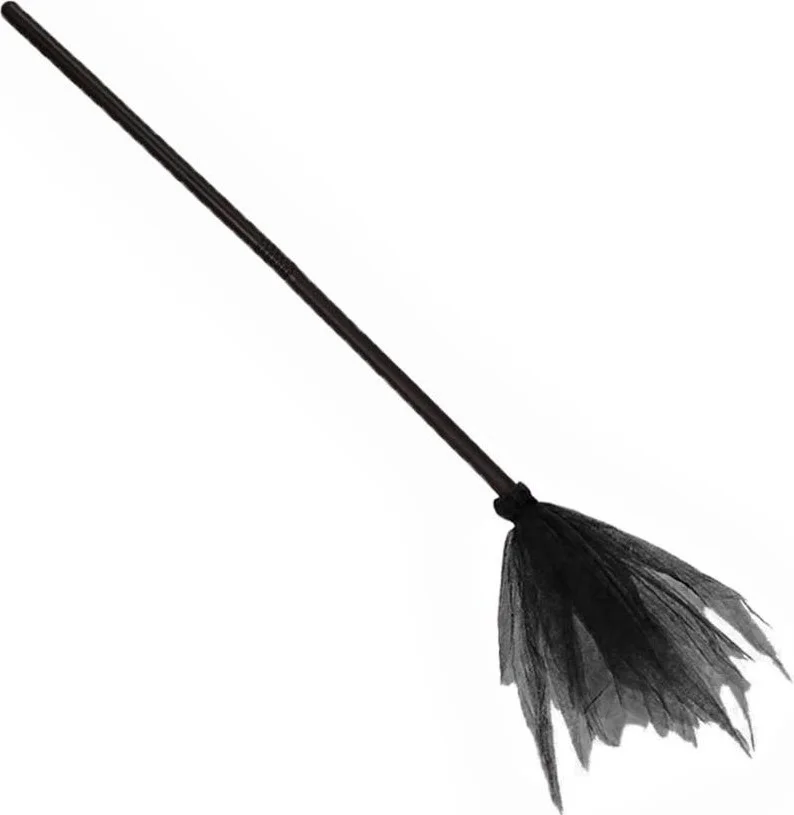 Masho Trend Black Witch Hat + Broom Halloween Hat - Halloween Hat - Witch Broom