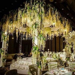VRCT Artificial Flowers Vine Wisteria Hanging Garland String (White, 5 Pieces) - Image 4