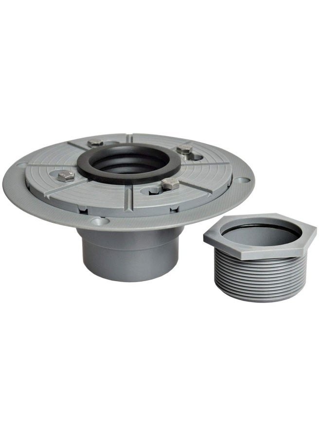 2 Inch Sub Drain Shower Drain Base No Hub Shower Drain Base With Rubber Gasket For 2 Inch Linear And Square Drain 2 In Grey 1 - Image 1