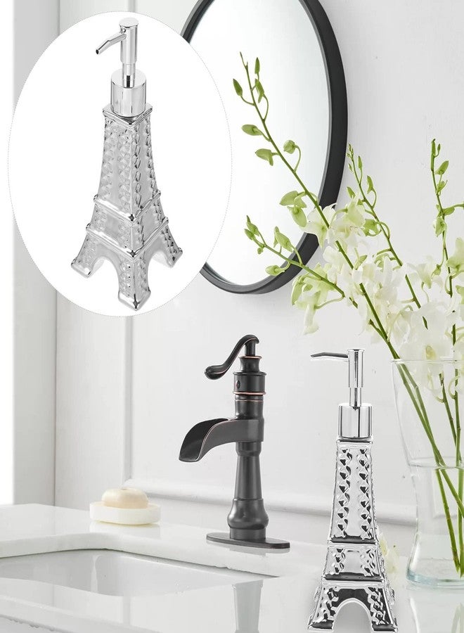 Alipis Eiffel Tower Shampoo and Shower Gel Dispenser 200Ml Silver Refillable Soap Bottle for Bathroom Decor with Pump - Image 3