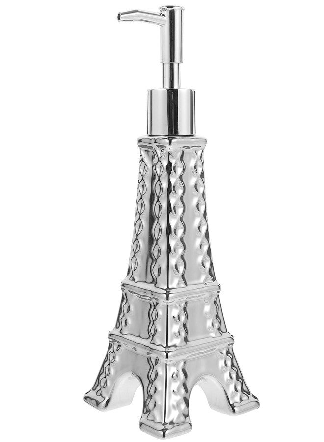 Alipis Eiffel Tower Shampoo and Shower Gel Dispenser 200Ml Silver Refillable Soap Bottle for Bathroom Decor with Pump - Image 1