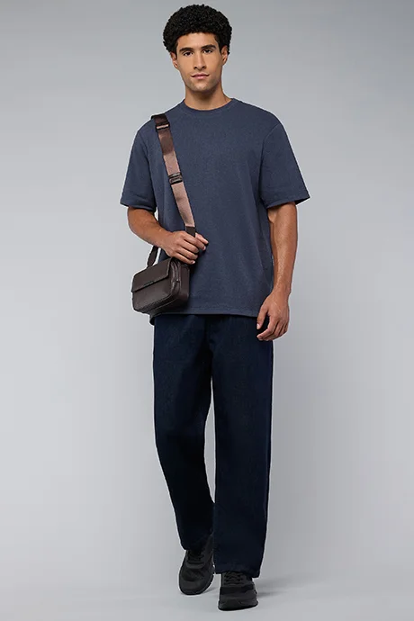 أر أند بي Solid Straight Fit Jeans with Elastic Waist