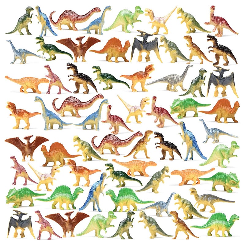 PREXTEX Mini Dinosaur Figures Toys Box 12 Count Best for Party Favors Easter Eggs Filler Plastic Small CupcakeCake Toppers - Image 2