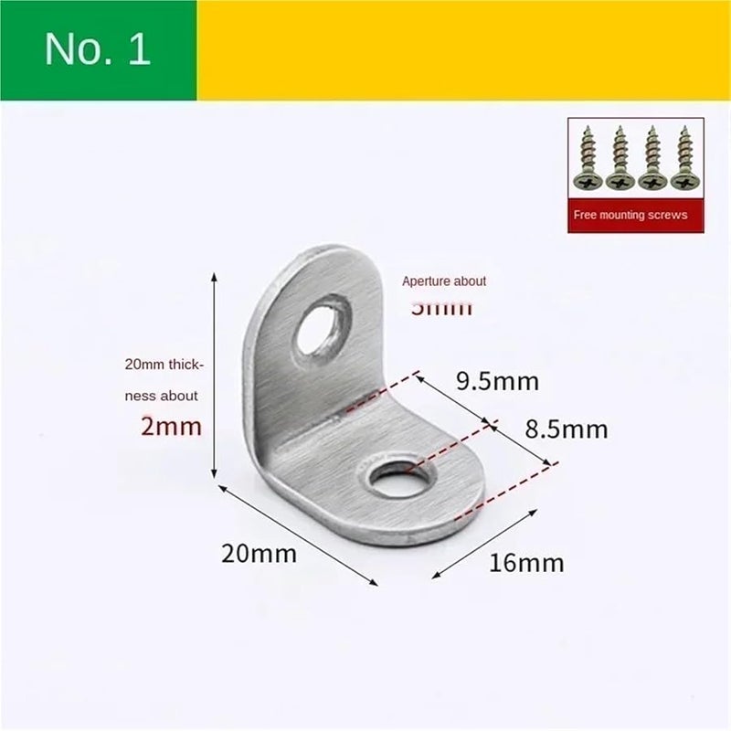 Corner Brackets 50pcs 90 Degree Angle Bracket Fasteners 20x20x16mm Furniture Hardware - Image 3