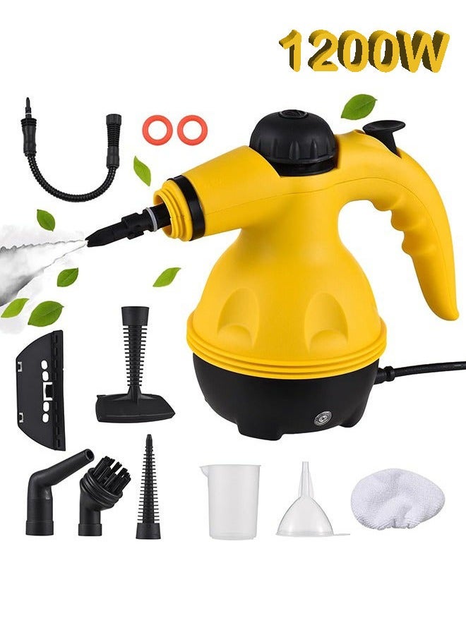 1200W Handheld Steam Cleaner for Home Pressurized Steam Cleaner with 9 Accessories and Safety Lock, 2.6M Extended Power Cord，Multi-Purpose Steamer for Home Use, Floor, Car, Upholstery, Grout - Image 1