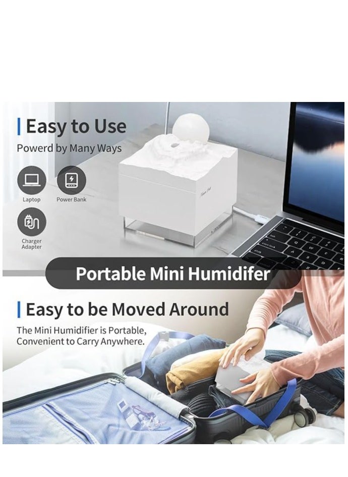 KASTWAVE - Small Portable Humidifiers for Bedroom,Mini Warm Air Humidifier,Cool Mist Humidifiers for Small Room,Quiet Easy Clean for Plants,USB Personal Desktop Humidifier for Office and Travel(300ml) - Image 1
