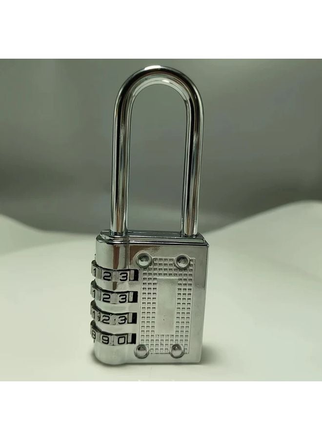 Silvery Electroplated Compact Security Code Padlock Convenient - Image 1