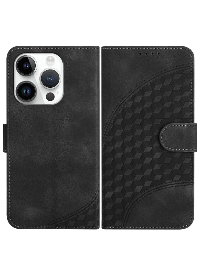 S-TOP Case For iPhone 14 Pro YX0060 Elephant Head Embossed Phone Leather Case with Lanyard - Image 1