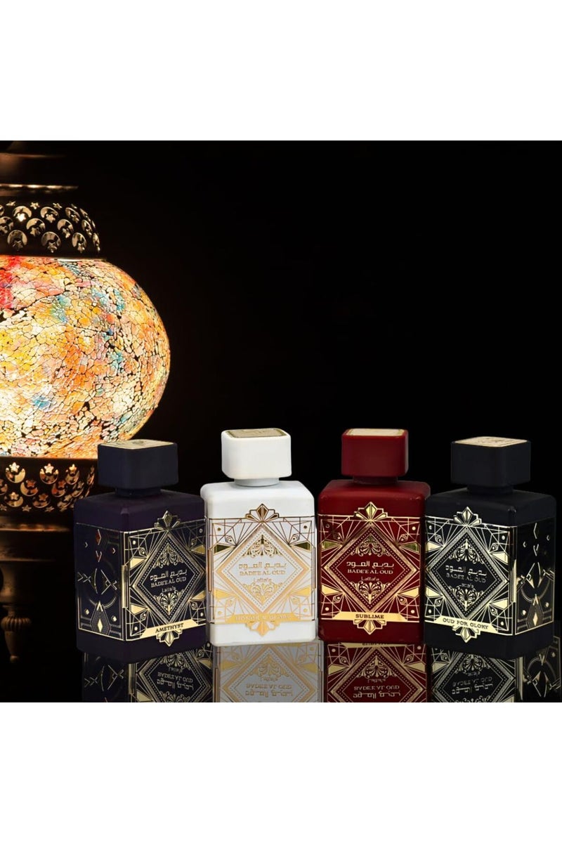 Badi' Al Oud Unisex Perfume Gift Set by Lattafa Perfumes, 4 Pieces