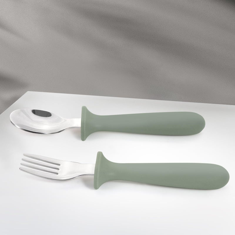 Eascrozn Baby Feeding Set, 2 Pack Silicone Baby Plates with Suction, 2 Pack Spoons and Forks Set for Toddler Utensils, BPA Free, Baby Led Weaning Supplies for Eating Essentials - Image 5