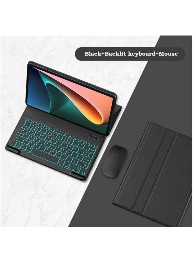 Backlit Keyboard Case Compatible with Lenovo Xiaoxin Pad 2024 Case 11Inch, Detachable Wireless Keyboard Slim Leather Smart Cover with Mouse - Image 2