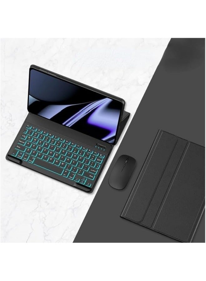 Backlit Keyboard Case Compatible with Lenovo Xiaoxin Pad 2024 Case 11Inch, Detachable Wireless Keyboard Slim Leather Smart Cover with Mouse - Image 1