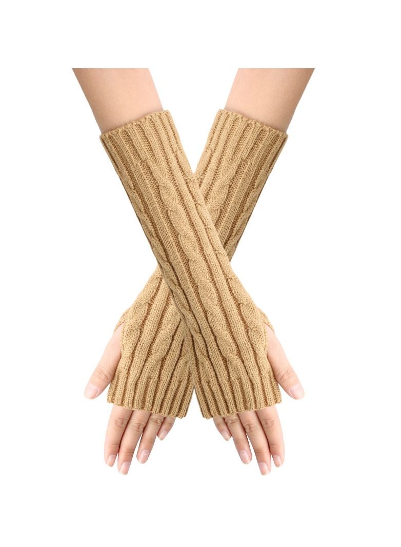 Loquat Fingerless Cotton Polyester Gloves Sleeves 
