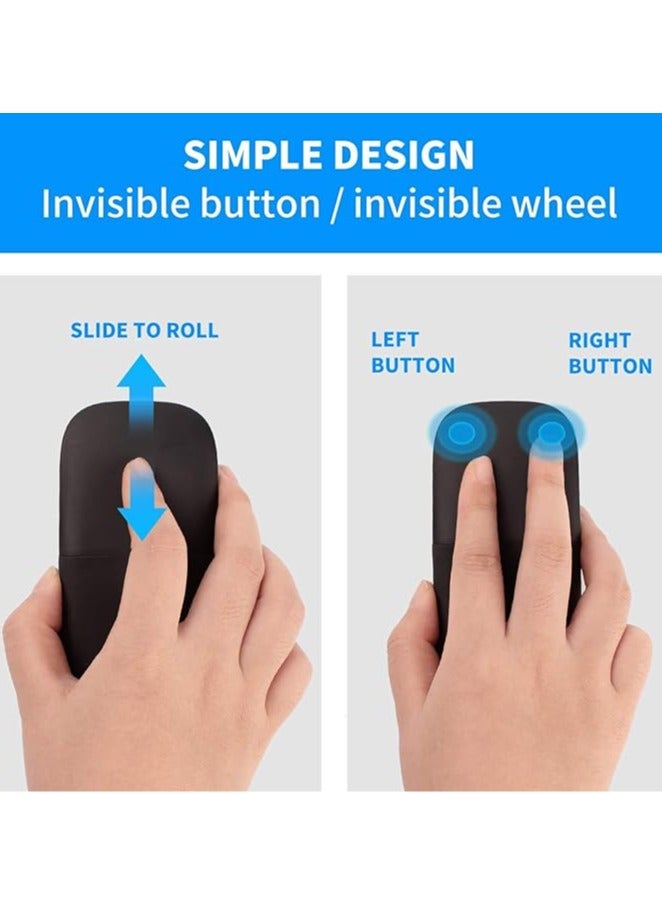 Bluetooth Curved Touch Mouse, Portable Wireless Foldable Mouse, Without USB Nano Receiver, Ergonomic Mini Optical Computer Mouse for Laptop Tablet Smartphone - Image 3