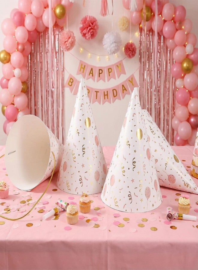 Classicseali 20pcs White Party Hats,Paper Birthday Party Hats for Kids,Art DIY Kids Partys Hat for Adults,with Gold Elastic Cord,for Painting Halloween Christmas Supplies Costume Headdress - Image 5