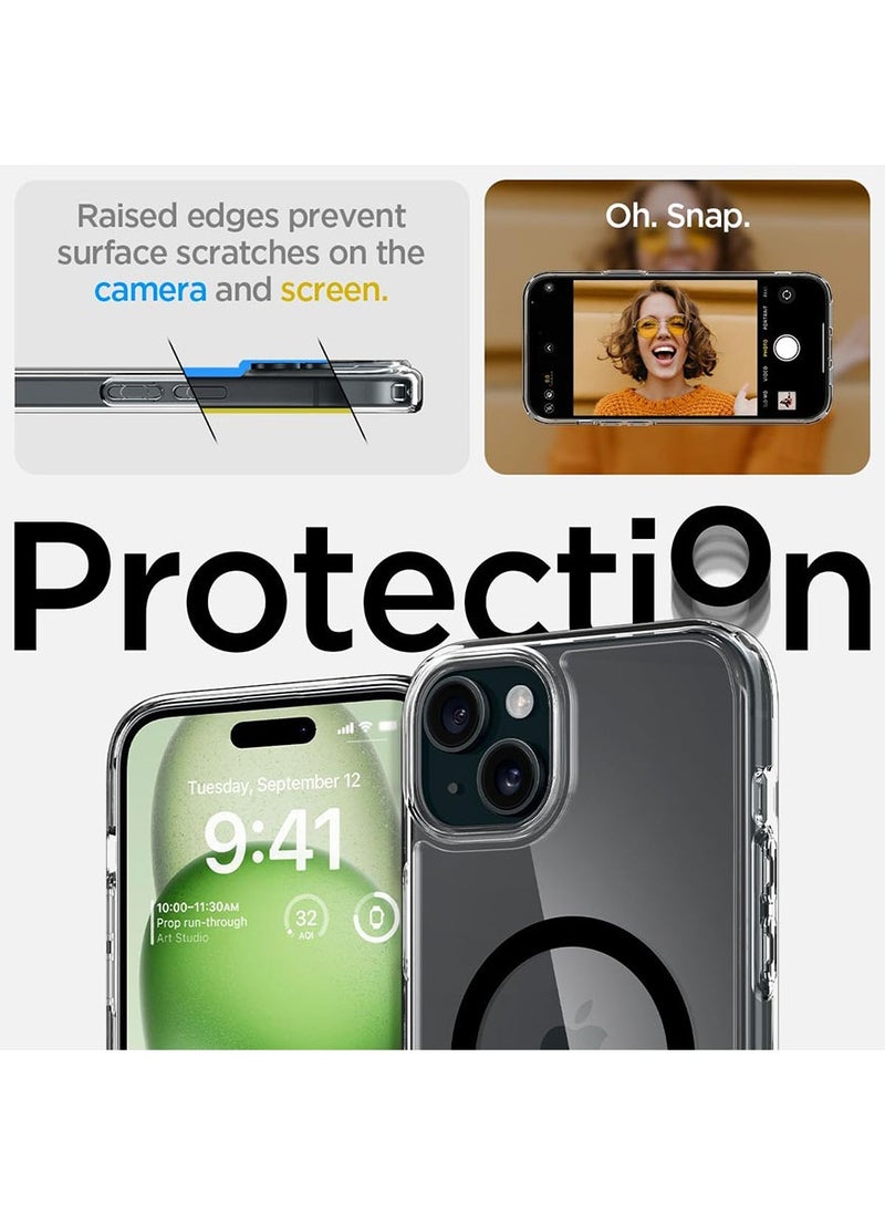 Spigen Ultra Hybrid MagFit for iPhone 15 Plus Case Cover with MagSafe - Black  - Image 5